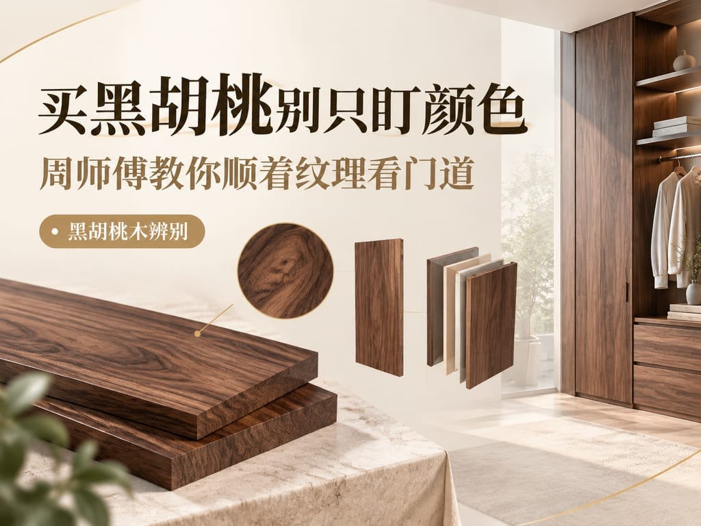 买黑胡桃别只盯颜色:周师傅教你顺着纹理看门道