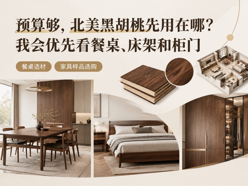 预算够,北美黑胡桃先用在哪?我会优先看餐桌、床架和柜门