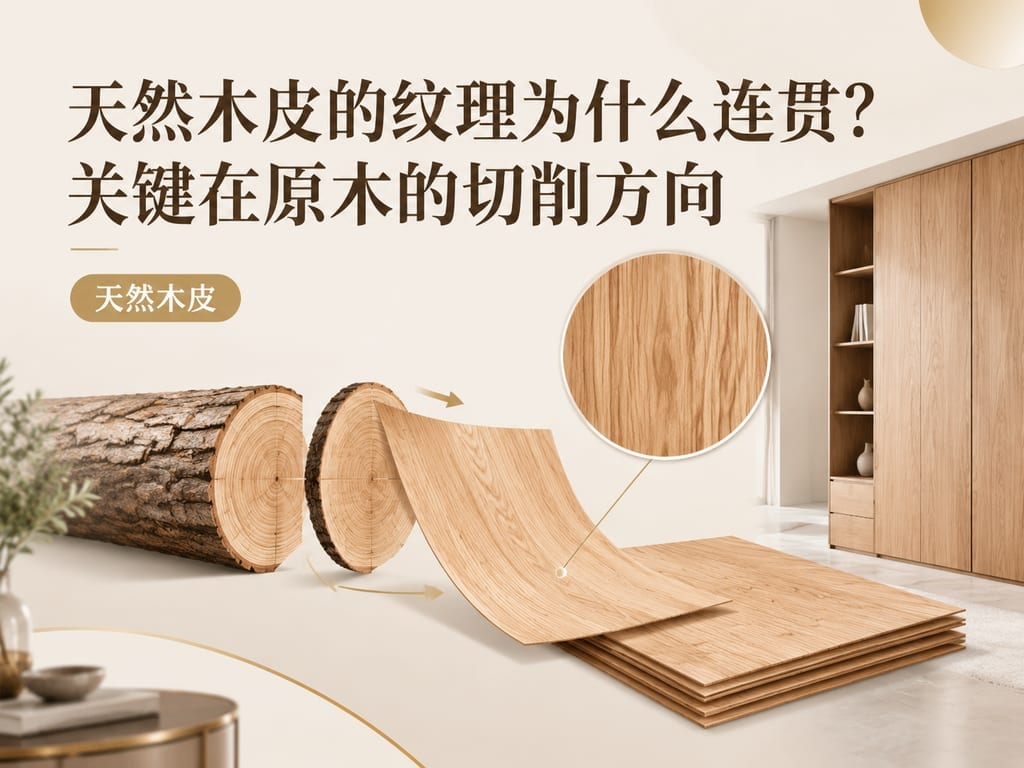 天然木皮的纹理为什么连贯?关键在原木的切削方向