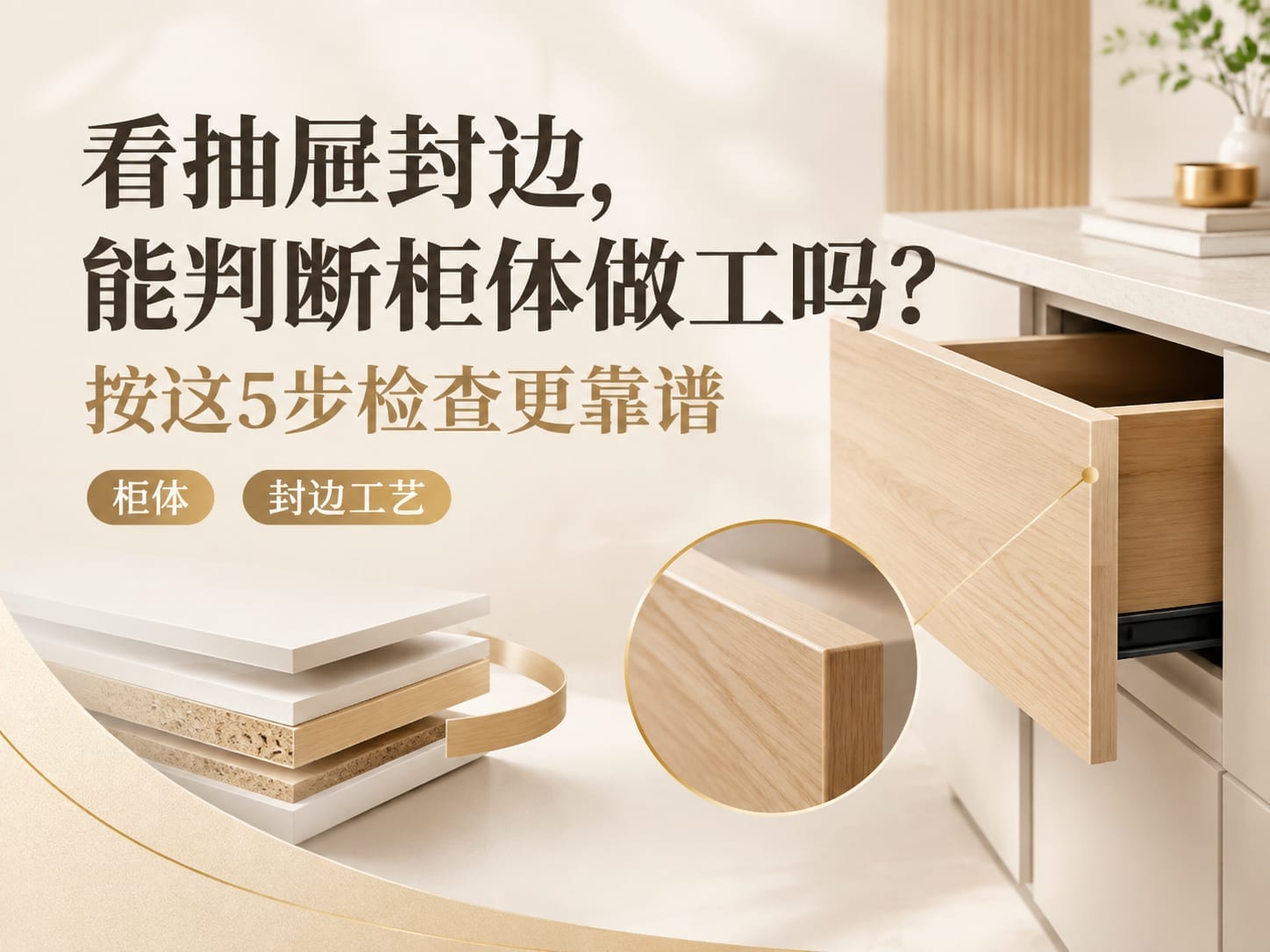看抽屉封边,能判断柜体做工吗?按这5步检查更靠谱