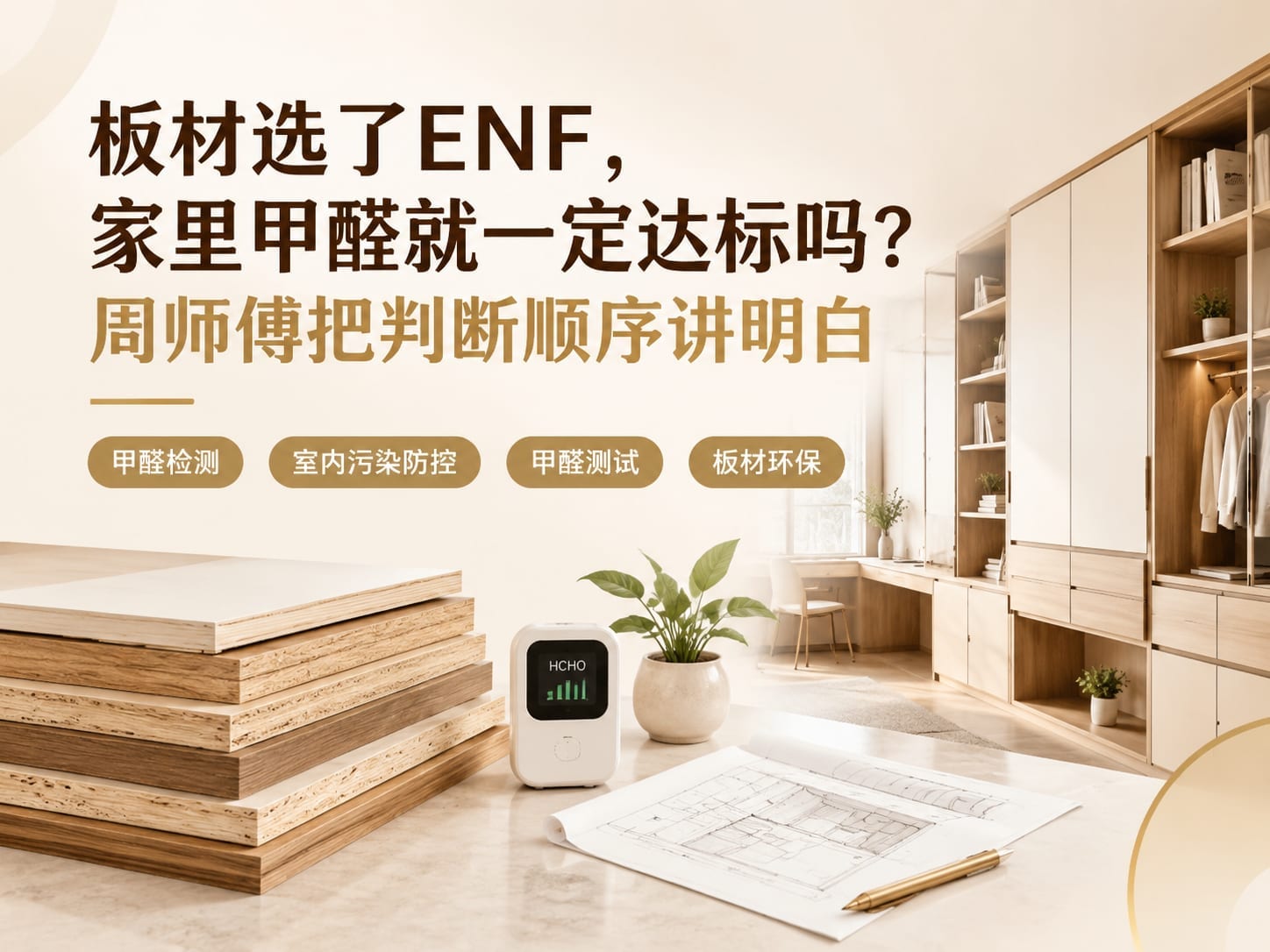 板材选了ENF,家里甲醛就一定达标吗?周师傅把判断顺序讲明白