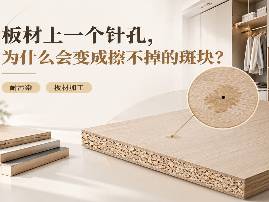 板材上一个针孔，为什么会变成擦不掉的斑块？