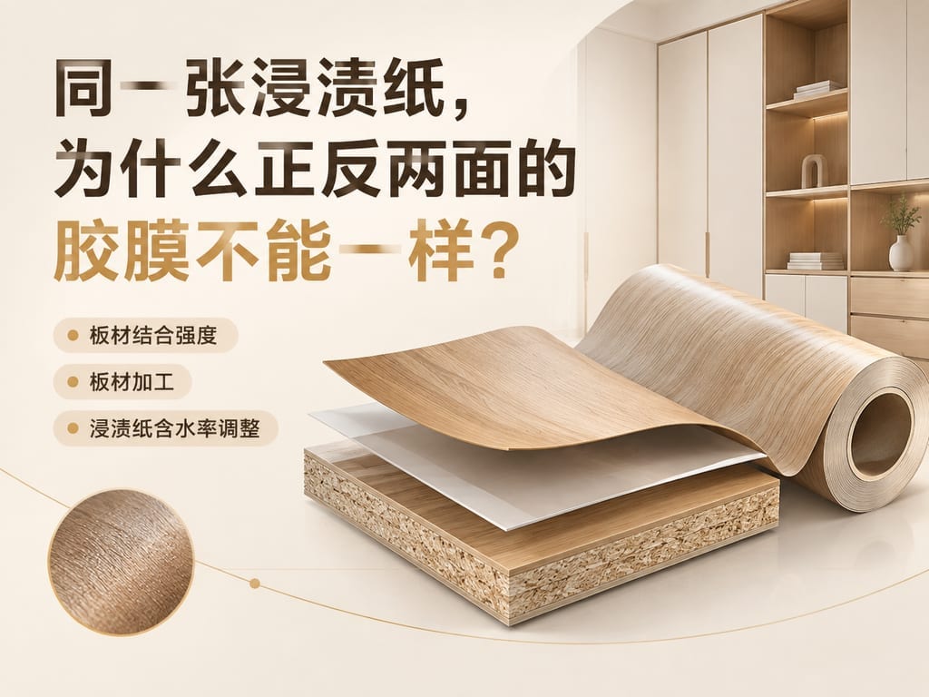 同一张浸渍纸,为什么正反两面的胶膜不能一样?