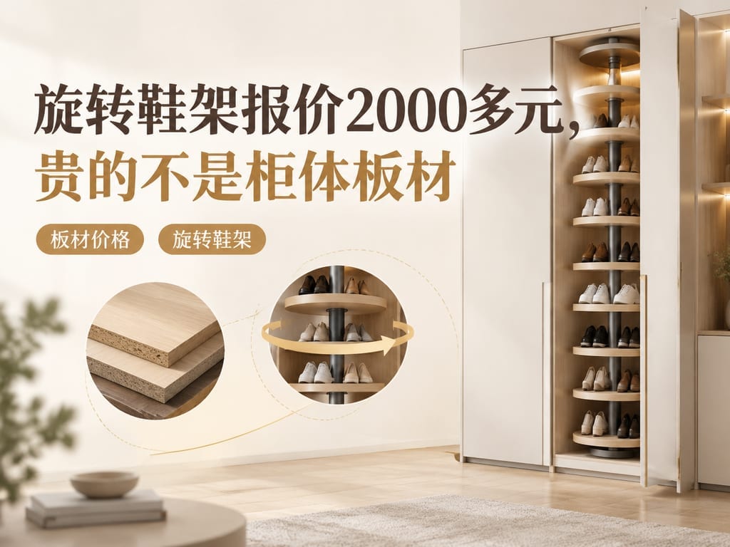 旋转鞋架报价2000多元,贵的不是柜体板材